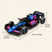 Medidas del automóvil Fórmula 1 armable: 25,1 por 9,6 por 5,2 cm