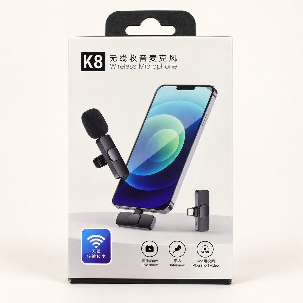 Micrófono Inalámbrico de Solapa K8 para Celular